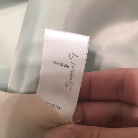 Green/turquoise and tan silk dress - Picture 6 of 6